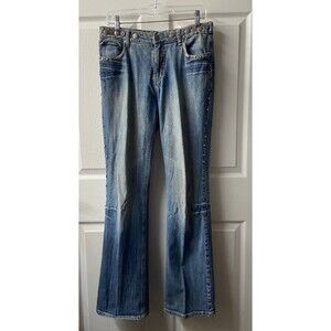 Laura Max Women's Blue Jeans Cotton Spandex Stud Decorated Size 8 Vintage
